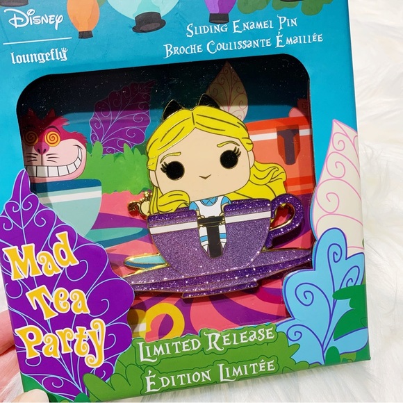 Disney Loungefly Mad Tea Party Pin Limited Release Funko Pop NEW Sliding Enamel - Picture 1 of 8